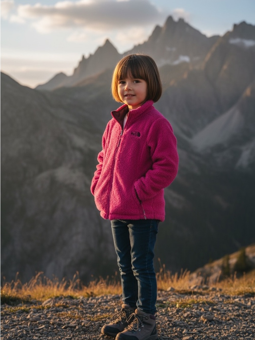 The North Face Plum and Bright Pink Girls' Jacket